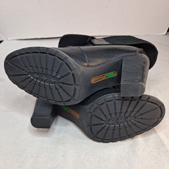 Timberline Stratham Heights Boots Fold Down Heeled 8622A Women 8 Black Leather - Picture 6 of 14